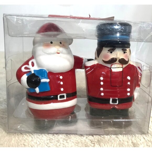 Santa & Nutcracker Salt & Pepper Shakers & Spreaders Gift Set Christmas - Picture 8 of 11